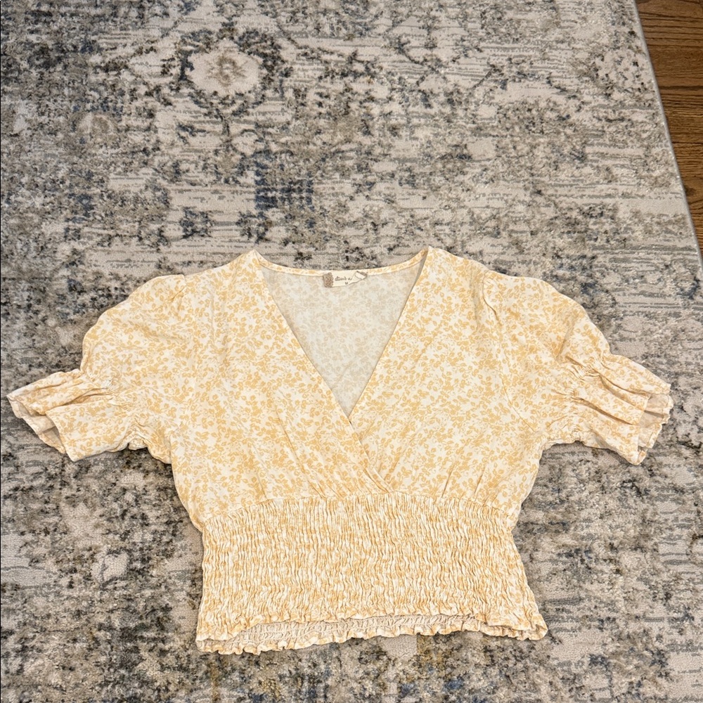 Altar'd State Yellow Floral Blouse